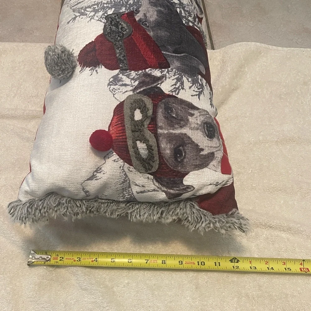Holiday Dog Lumbar Decorative Pillow